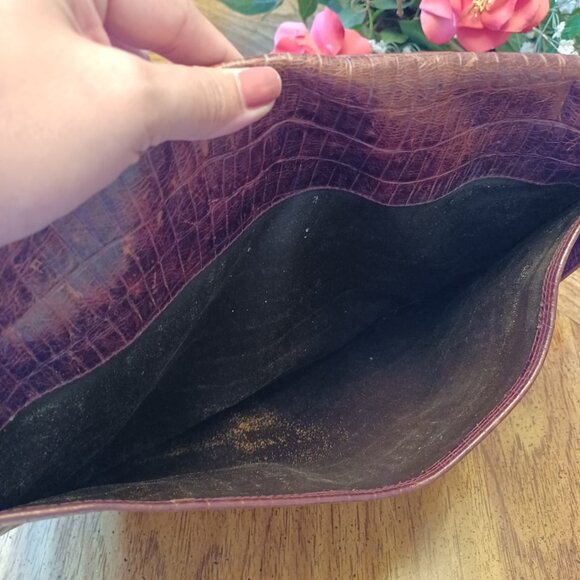 Antonio Scepi Brown Crocodile Leather Saddle Messenger Bsg - Picture 15 of 16